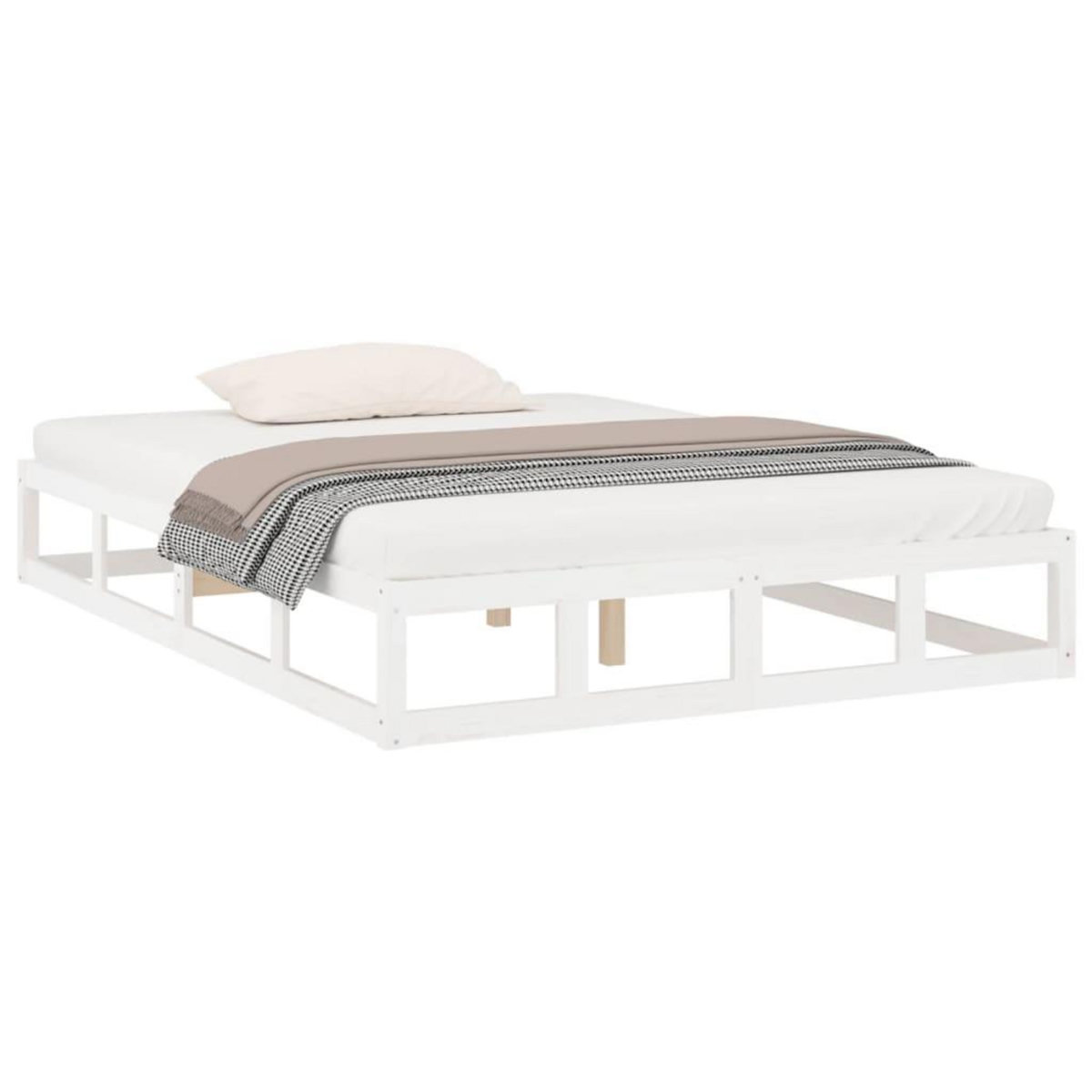 VIDAXL Cadre de lit sans matelas blanc 180x200 cm bois massif
