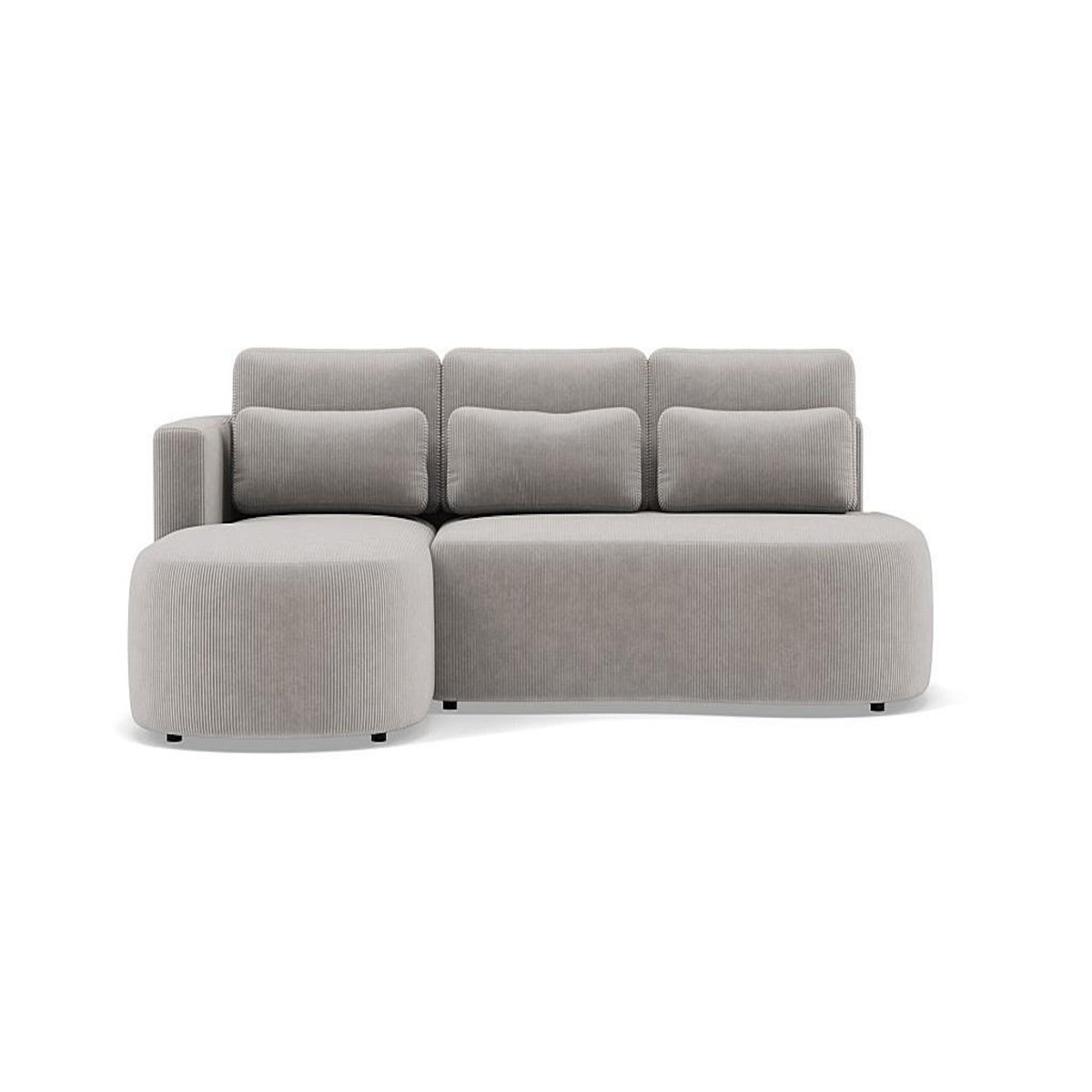 LISA DESIGN Mahina - canapé d'angle gauche 4 places convertible avec coffre en velours côtelé