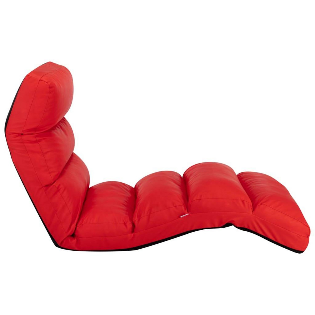 VIDAXL Chaise pliable de sol Rouge Similicuir