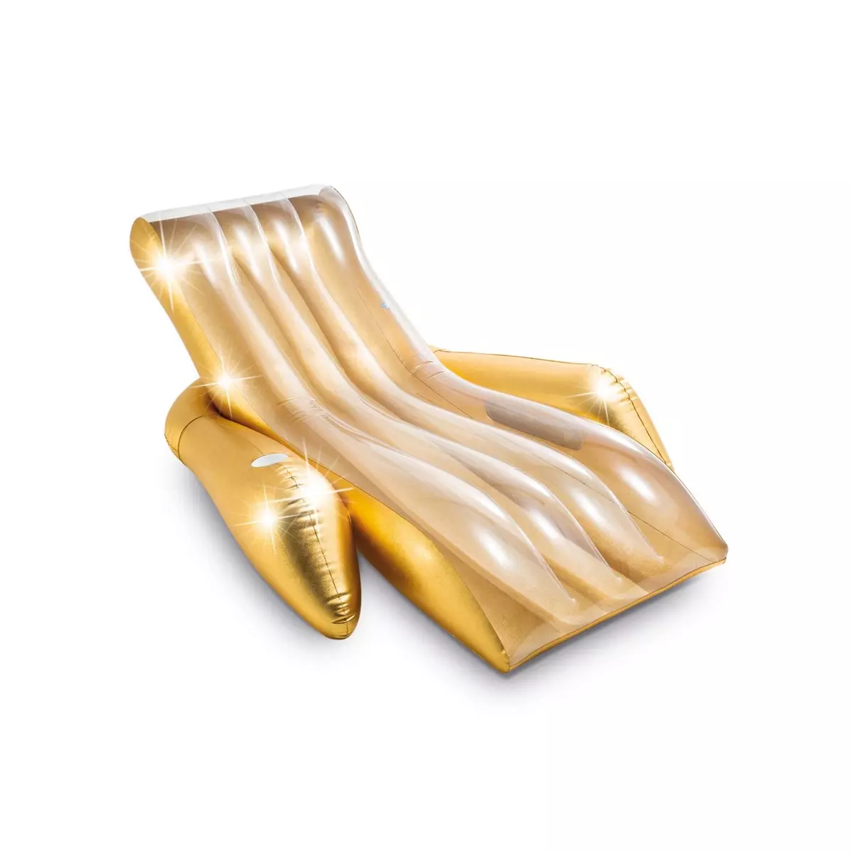 INTEX Fauteuil chaise longue pour piscine Glitter - L. 175 x H. 61 cm - Doré