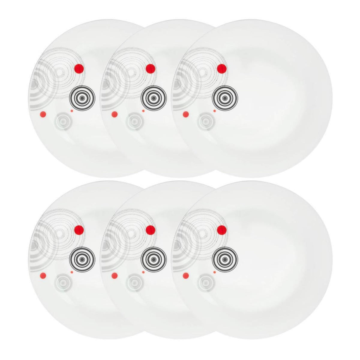 SECRET DE GOURMET Lot de 6 Assiettes Plates  Instant  27cm Blanc