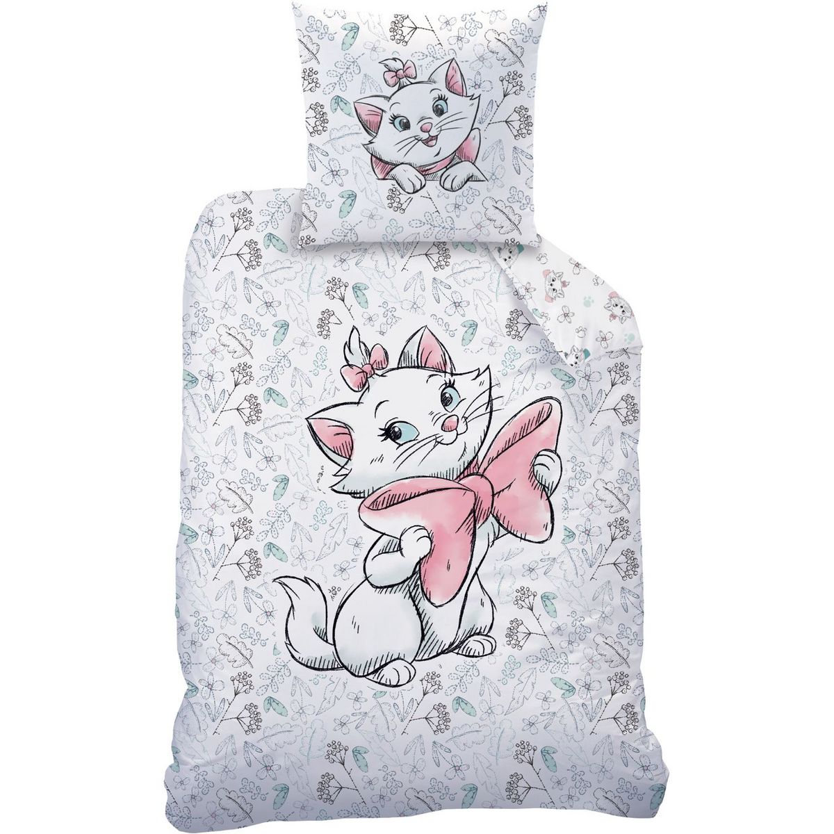 ARISTOCHAT Parure housse de couette enfant en coton 57 fils imprimée ARISTOCHATS FLORALIE