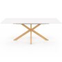 Voir la diapositive 3 : ID MARKET Table à manger extensible rectangle ALIX 6-10 personnes pied araignée bois et plateau blanc GISELE 160-200 cm