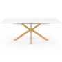 Voir la diapositive 3 : ID MARKET Table à manger extensible rectangle ALIX 6-10 personnes pied araignée bois et plateau blanc GISELE 160-200 cm