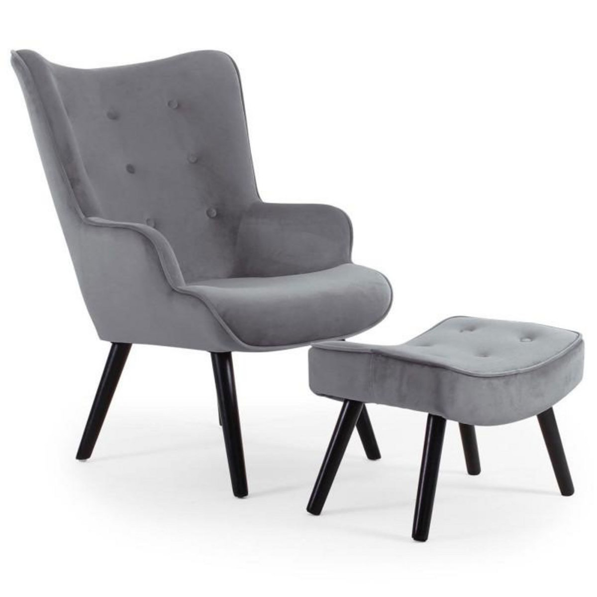 Paris Prix Fauteuil & Pouf Scandinave  Nomi  100cm Gris