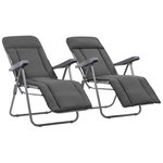 VIDAXL Chaises pliables de jardin avec coussins lot de 2 Gris