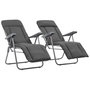 Voir la diapositive 1 : VIDAXL Chaises pliables de jardin avec coussins lot de 2 Gris