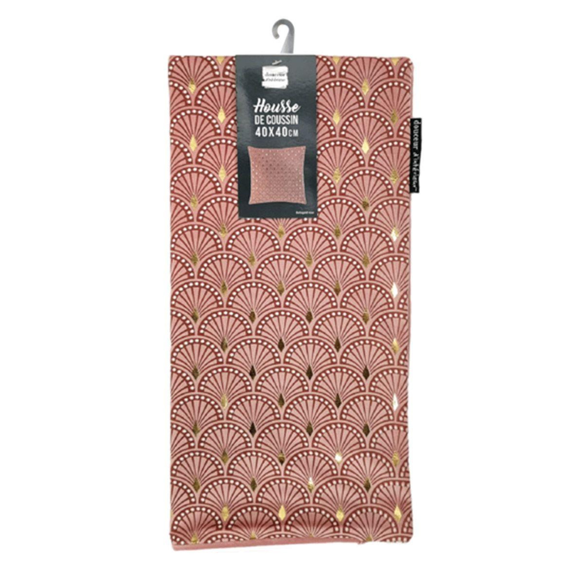 Voir la diapositive 3 : Douceur d'Intérieur Housse de coussin déco  bellagold  40x40cm rose