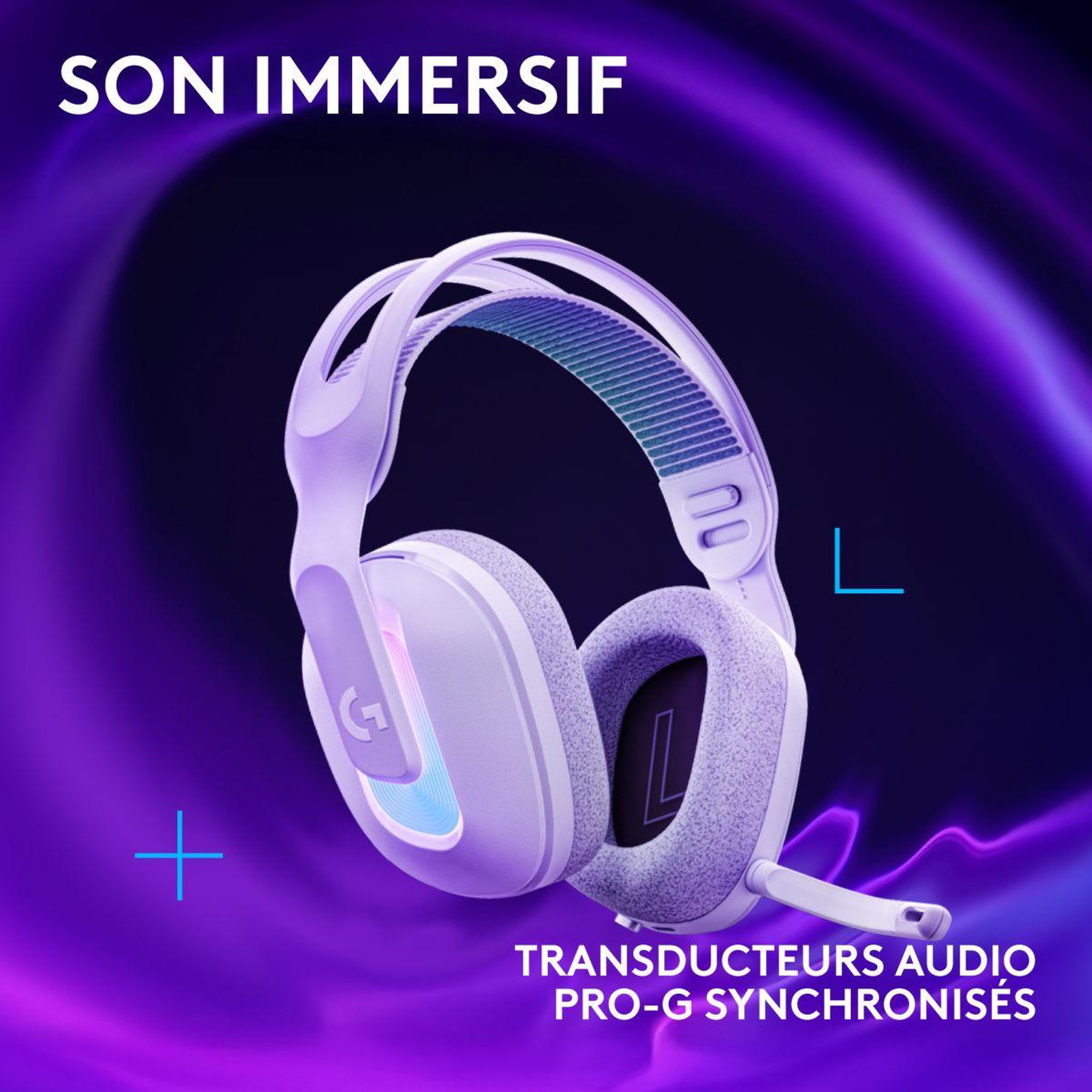 Voir la diapositive 4 : Logitech Casque gamer G522 LIGHTSPEED Blanc