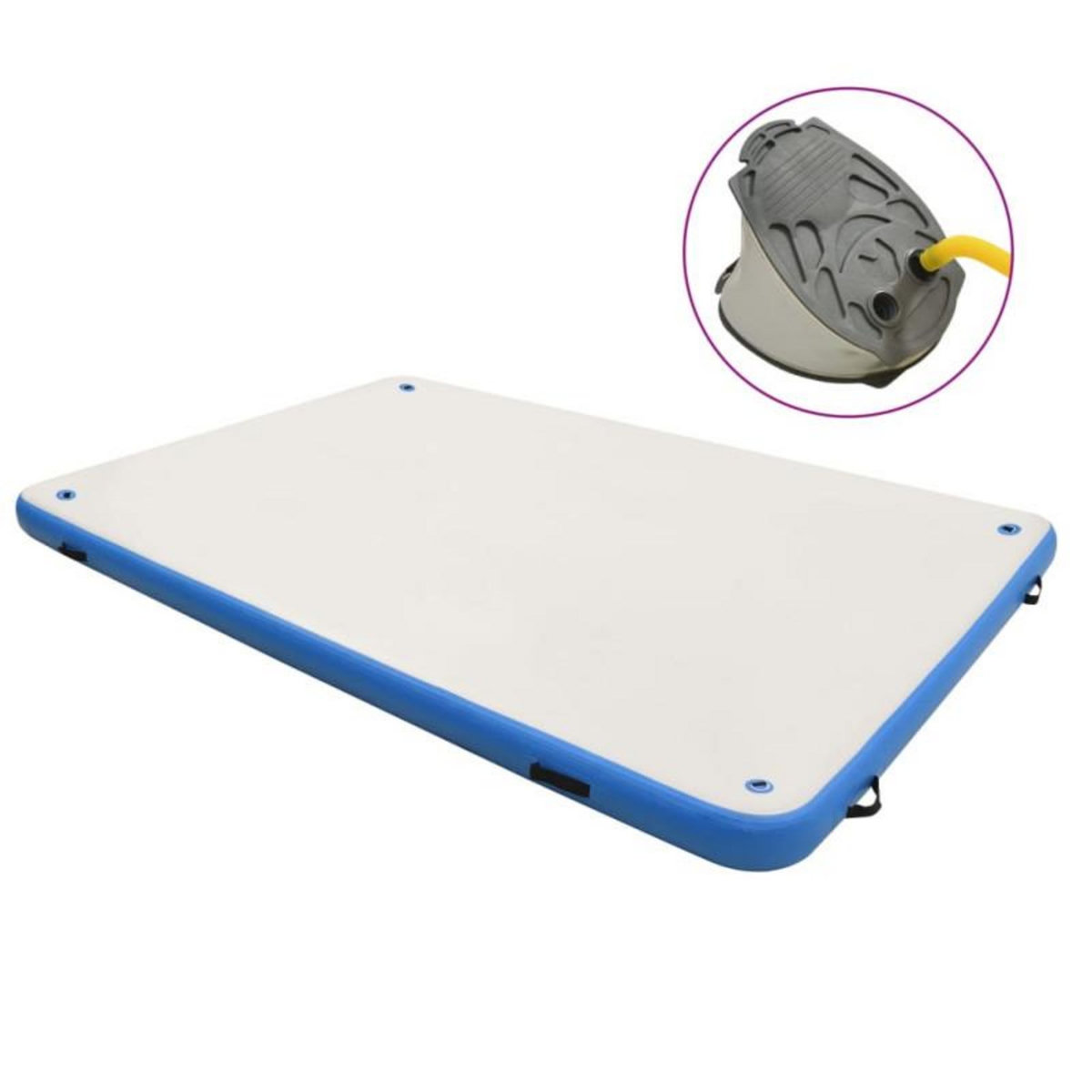 VIDAXL Pont flottant gonflable Bleu et blanc 300x300x15 cm