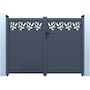 Voir la diapositive 1 : Habitat et Jardin Portail aluminium semi-ajouré à motif  Maya  - 340 x 180 cm - Gris