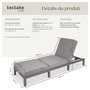 Voir la diapositive 6 : tectake Bain de soleil en rotin robuste gris