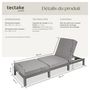 Voir la diapositive 6 : tectake Bain de soleil en rotin robuste gris