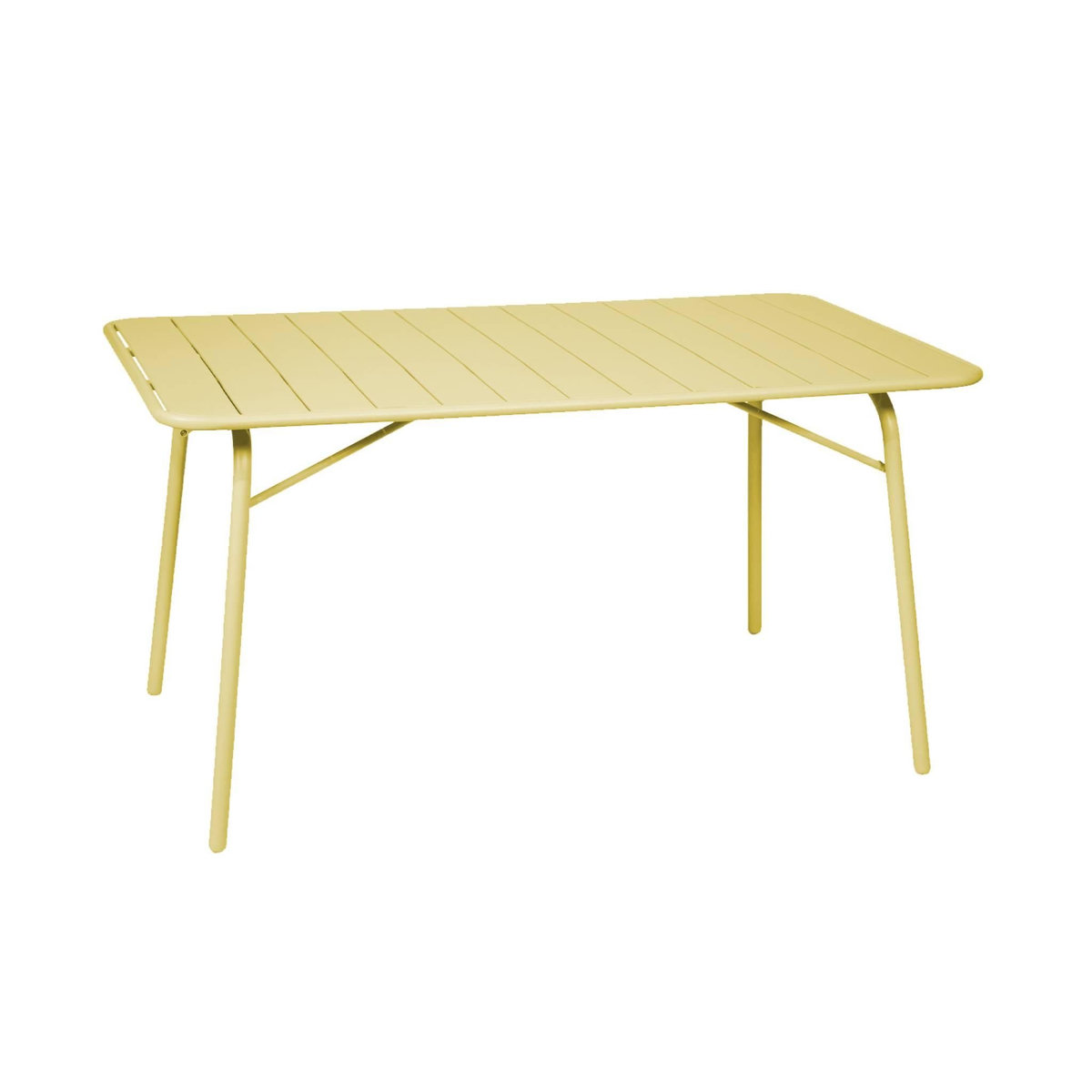 SWEEEK Table de jardin pliante métal 6 places, Amelia 141,2 x 80 x 72,5cm