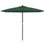 Voir la diapositive 3 : VIDAXL Parasol de jardin avec mat en bois vert 299x240 cm