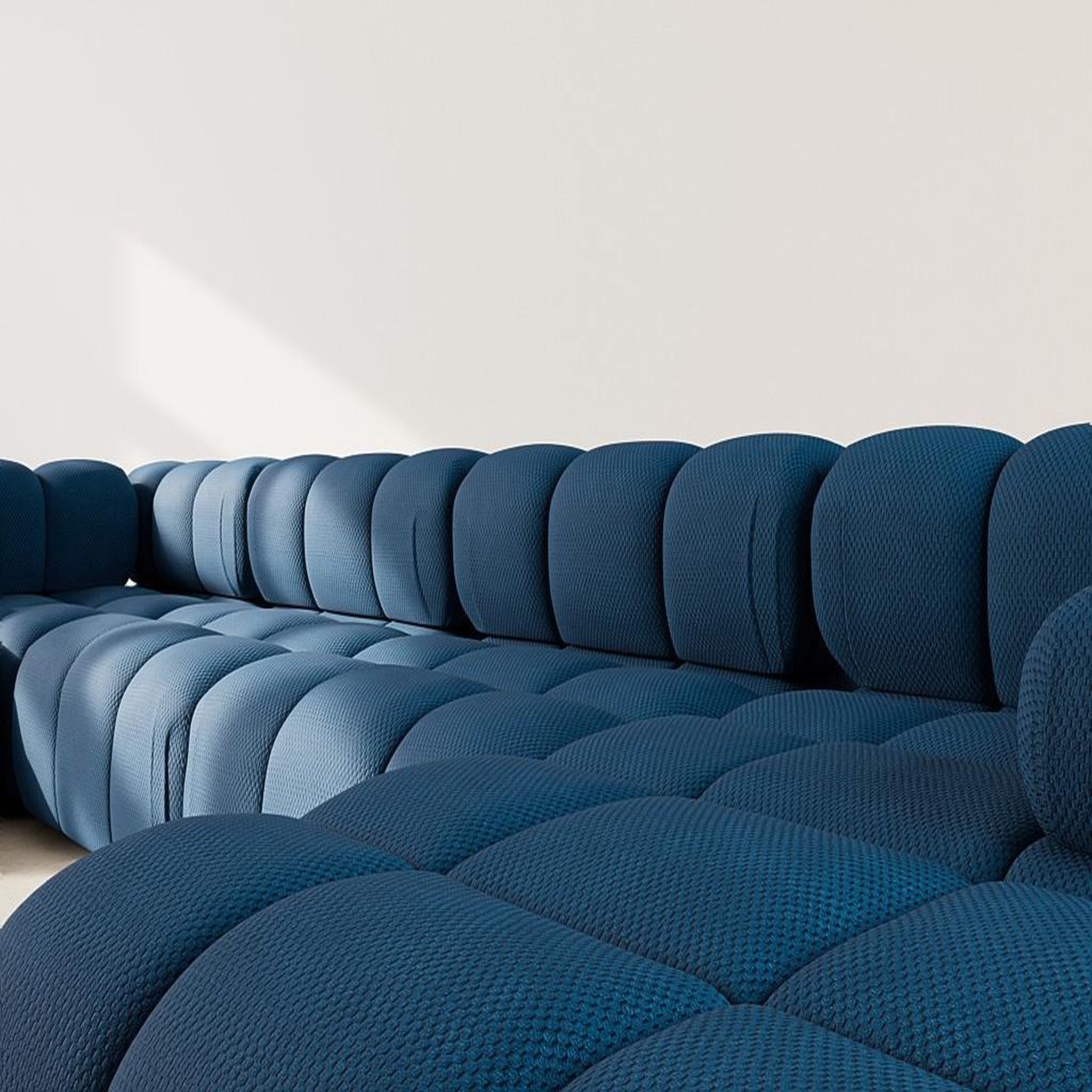 Voir la diapositive 4 : LISA DESIGN Ruby - canapé panoramique modulable d'angle gauche 7 places en velours texturé