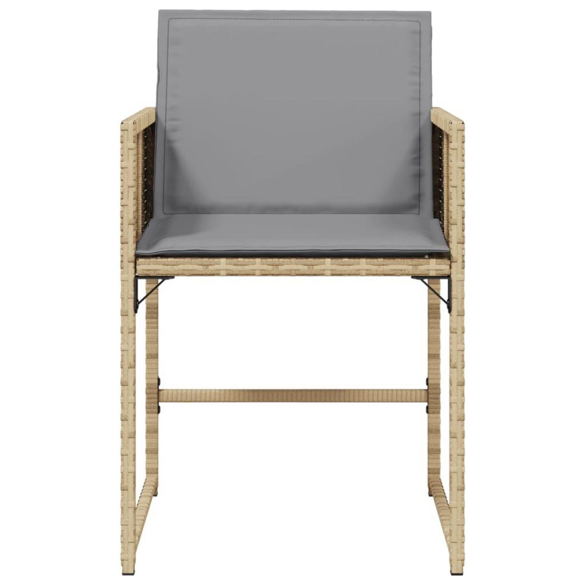 VIDAXL Chaises de jardin avec coussins lot de 4 melange beige