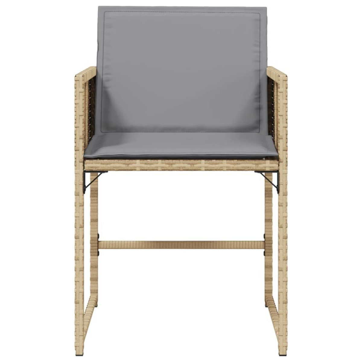 VIDAXL Chaises de jardin avec coussins lot de 4 melange beige