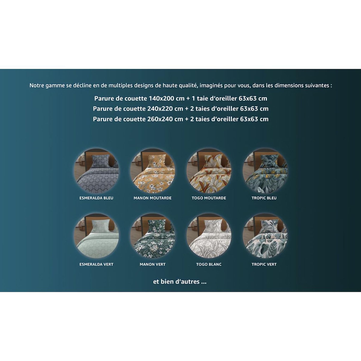 SOLEIL D'OCRE Parure housse de couette en coton 57 fils TANZANIE, par Soleil d'ocre