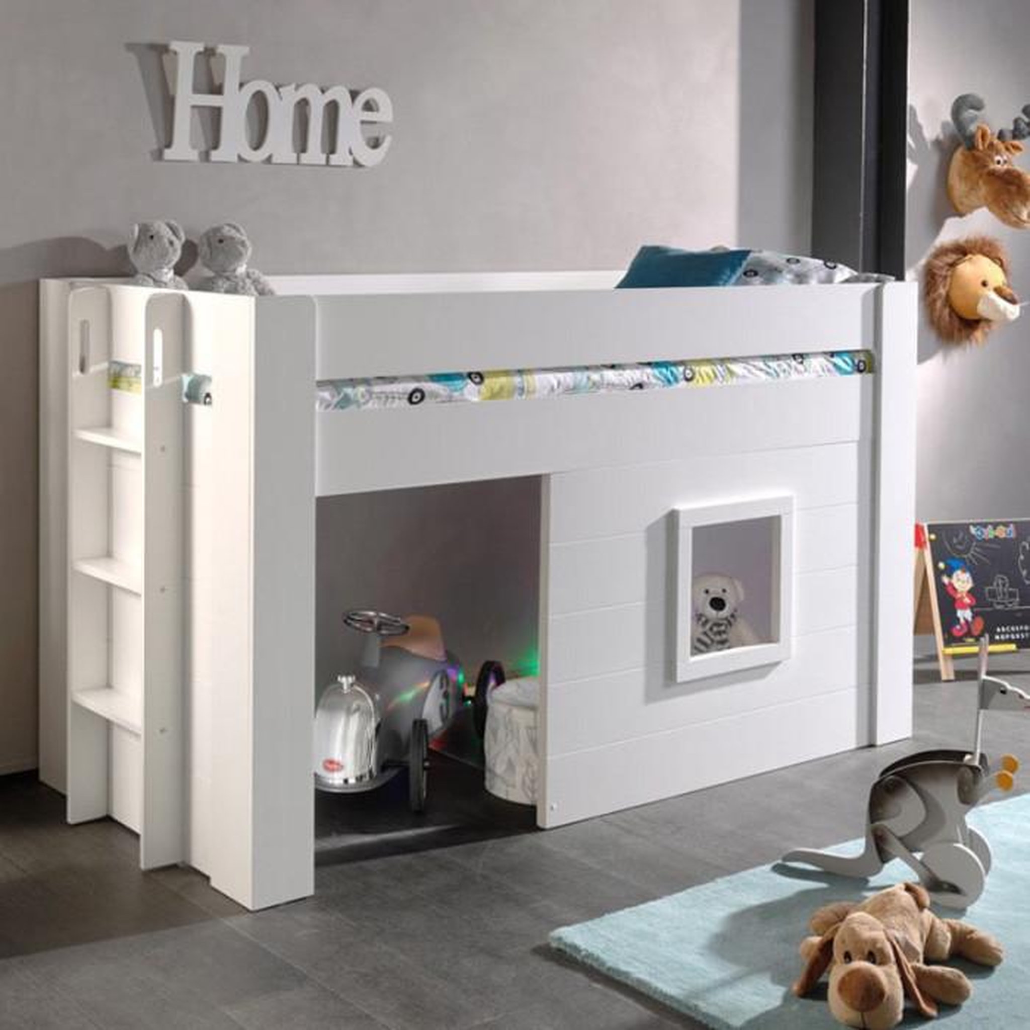 Voir la diapositive 3 : Paris Prix Lit Enfant Cabane  Noah  90x200cm Blanc