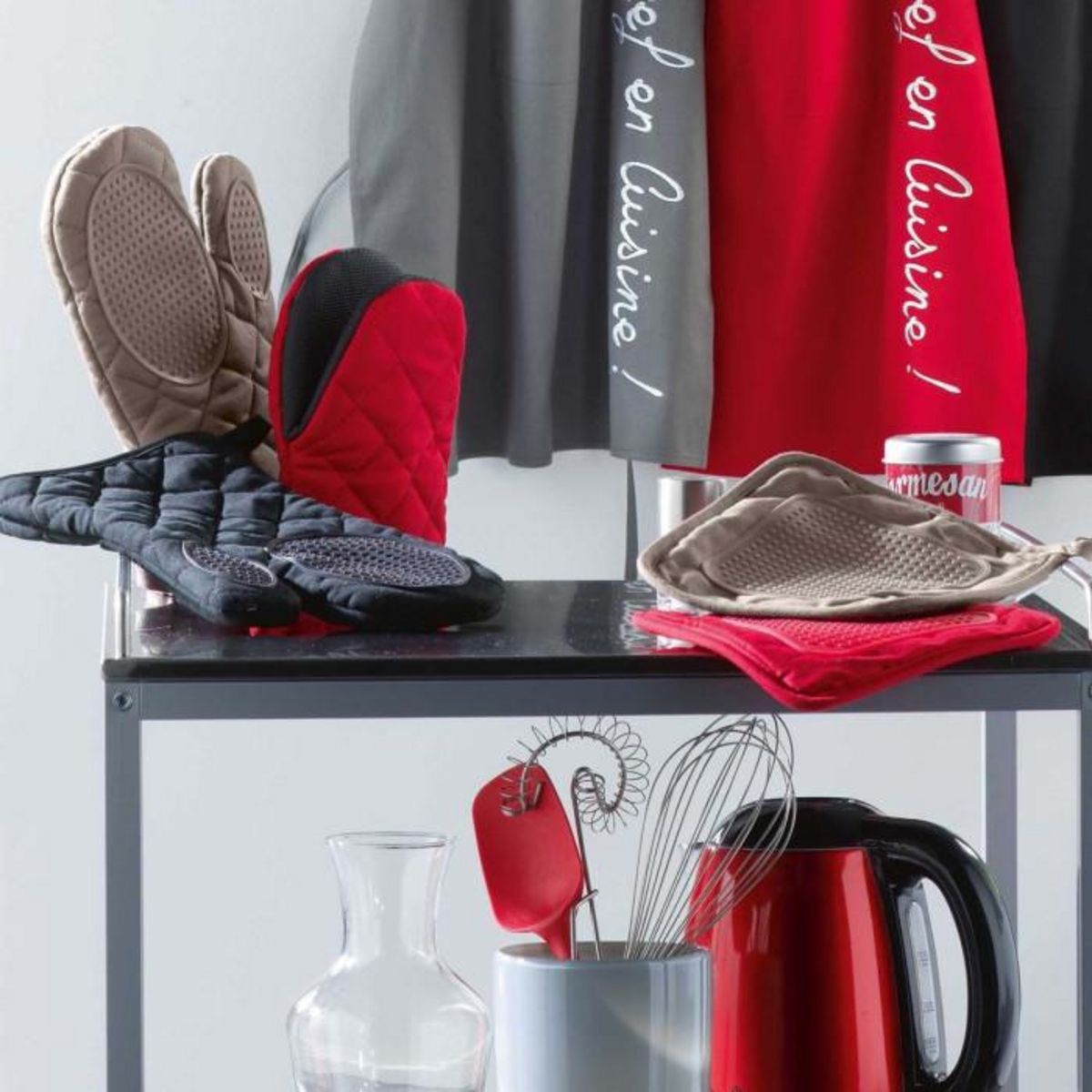 Paris Prix Manique de Cuisine en Silicone  Cuistot  19cm Rouge