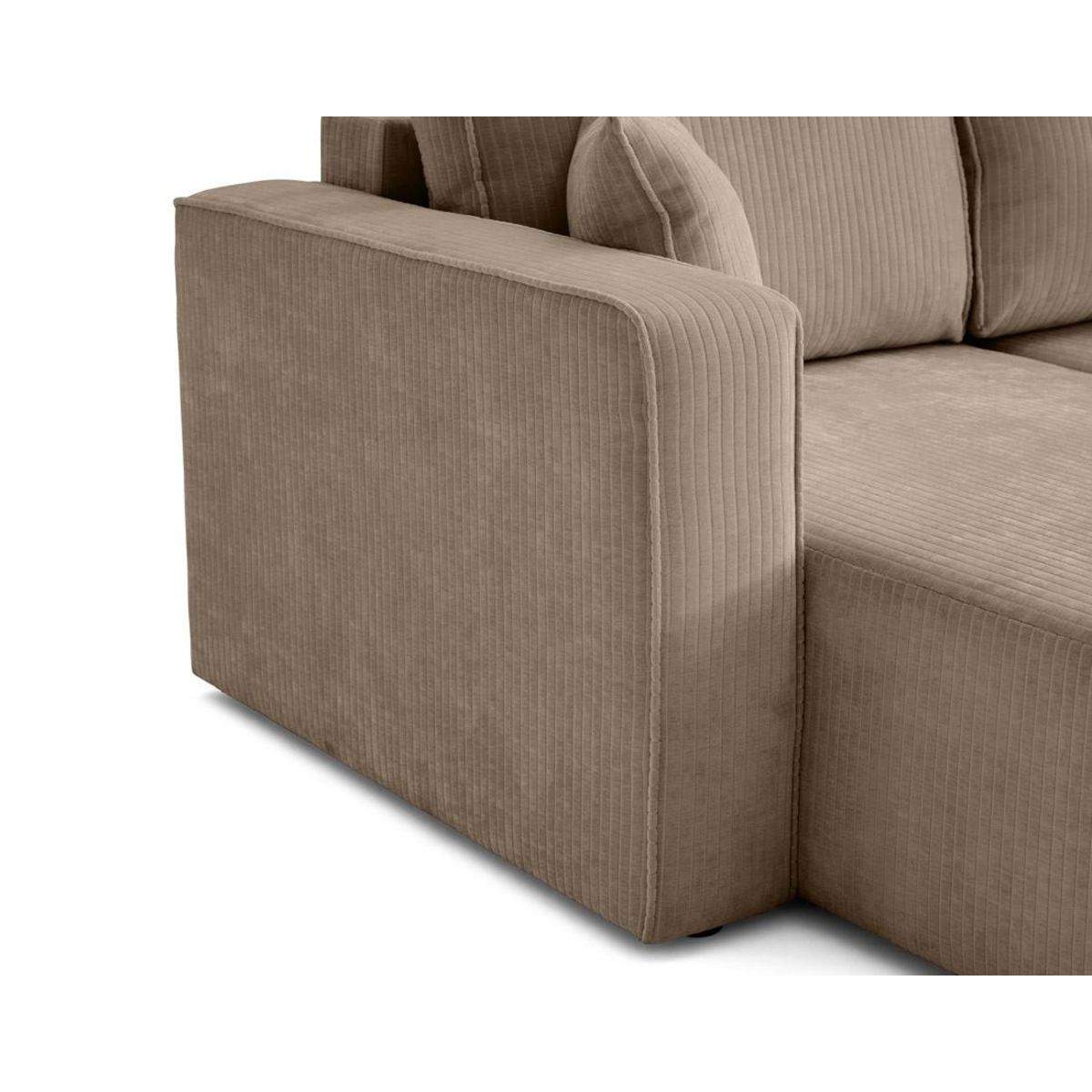 BEST MOBILIER Topaze - canapé d'angle réversible - 4 places - convertible avec coffre - en velours côtelé plat