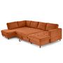 Voir la diapositive 2 : LISA DESIGN Anna - canapé panoramique d'angle gauche 7 places convertible avec coffre en velours texturé