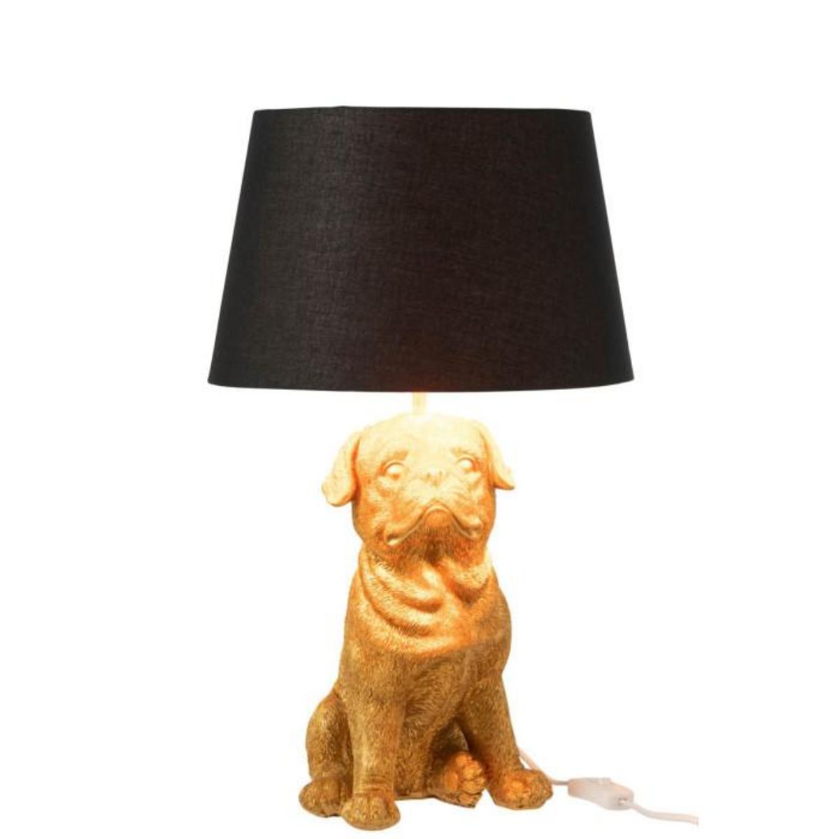 Paris Prix Lampe à Poser Déco  Chien Assis  52cm Or