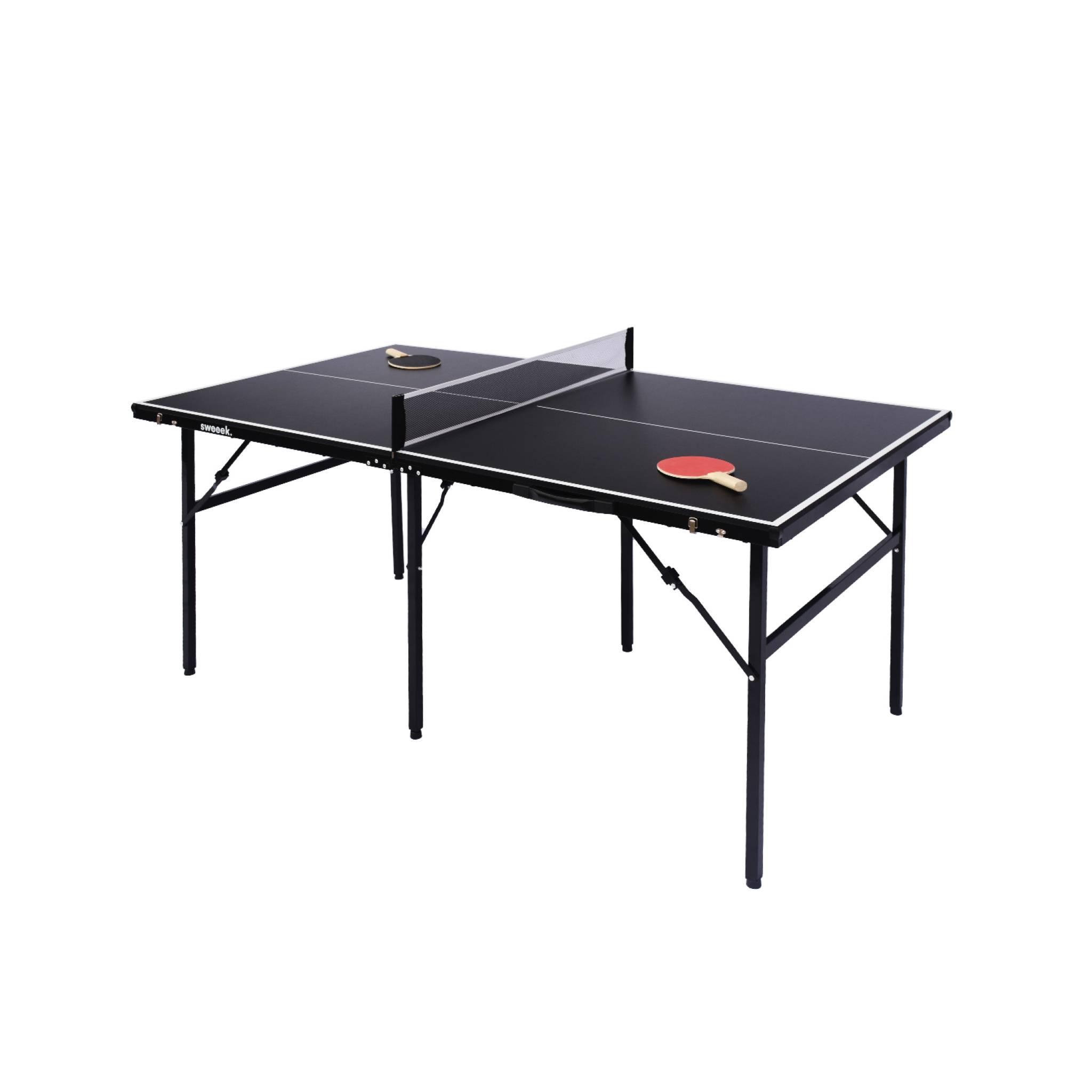 Voir la diapositive 2 : SWEEEK Table de ping pong d'intérieur médium avec 2 raquettes et 3 balles