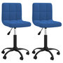 Voir la diapositive 2 : VIDAXL Chaises pivotantes a manger lot de 2 bleu velours