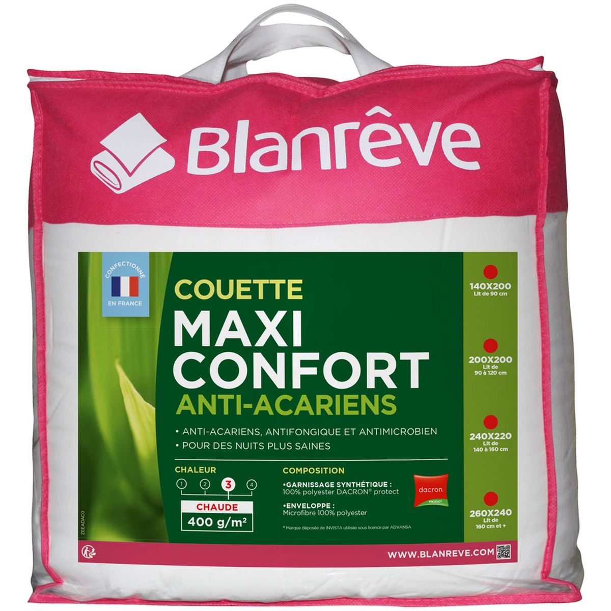 BLANREVE Couette chaude en microfibre anti-acariens MAXI CONFORT