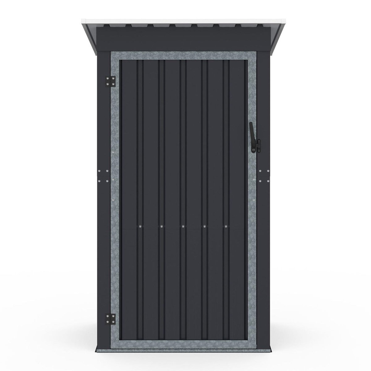 ID MARKET Abri de jardin gris en acier galvanisé 100 x 95 x 160 cm avec toit incliné 1 porte