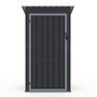 Voir la diapositive 3 : ID MARKET Abri de jardin gris en acier galvanisé 100 x 95 x 160 cm avec toit incliné 1 porte