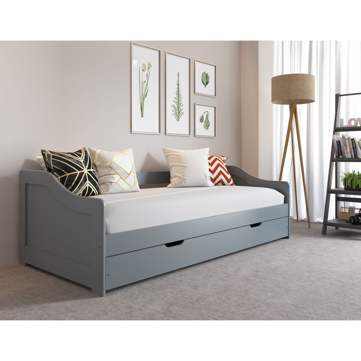 Lit banquette gigogne 2 couchages 90x200cm ANDREA