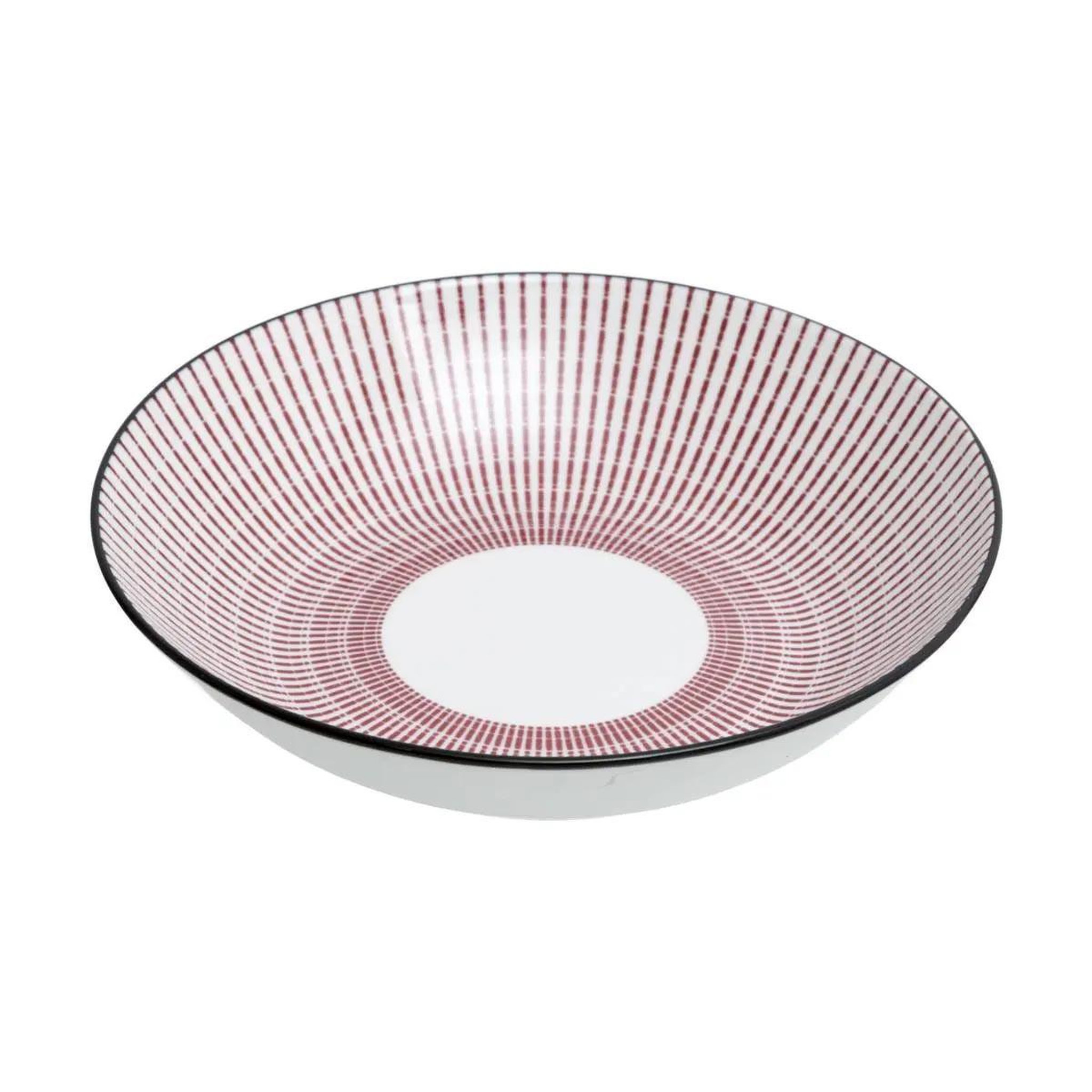 Voir la diapositive 2 : SECRET DE GOURMET Lot de 6 assiettes creuses porcelaine  lunis  20cm rouge