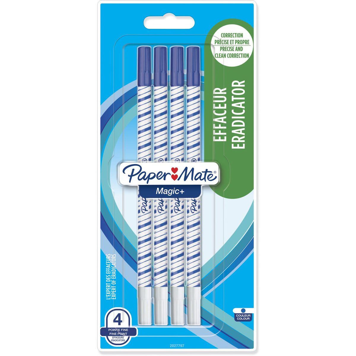 PAPERMATE Lot de 4 effaceurs réécriveurs pointe fine Magic +