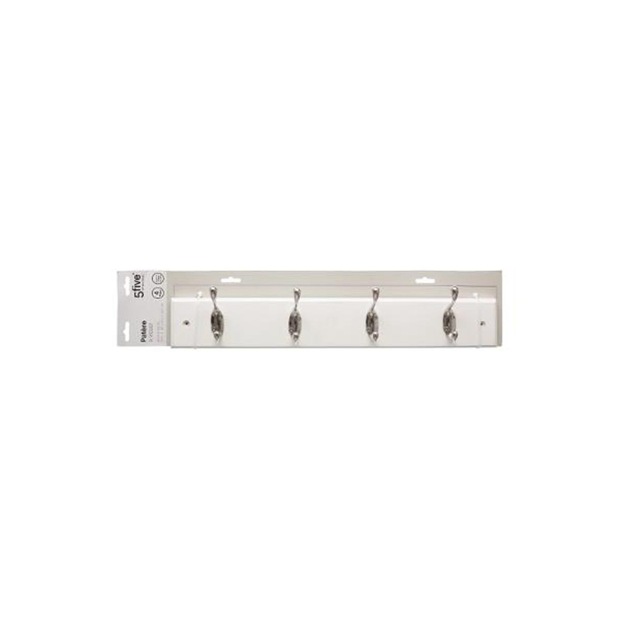Voir la diapositive 3 : FIVE Patère en bois & métal  4 têtes  42cm blanc