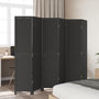 Voir la diapositive 3 : VIDAXL Cloison de separation 6 panneaux noir bois de paulownia massif