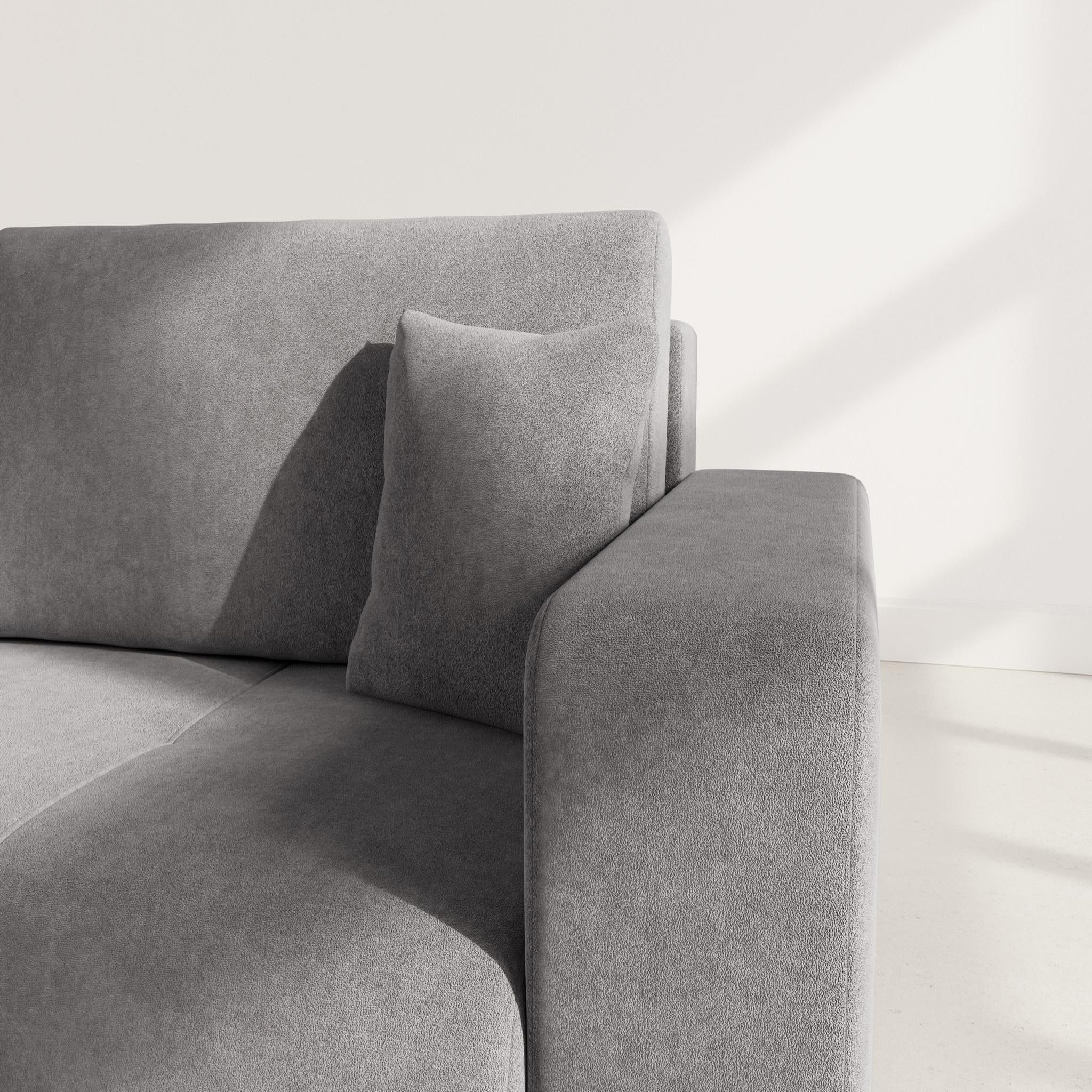 Voir la diapositive 4 : BEST MOBILIER Nicole - canapé droit 4 places convertible avec coffre en tissu