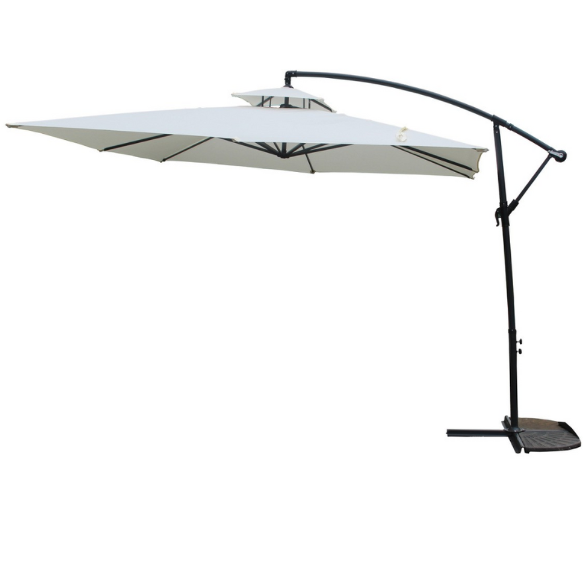Voir la diapositive 3 : CONCEPT USINE Parasol ecru déporté rond 295 x 295 m capri