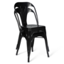 Voir la diapositive 6 : ID MARKET Lot de 2 chaises LENY métal noir mat empilable aspect brut factory