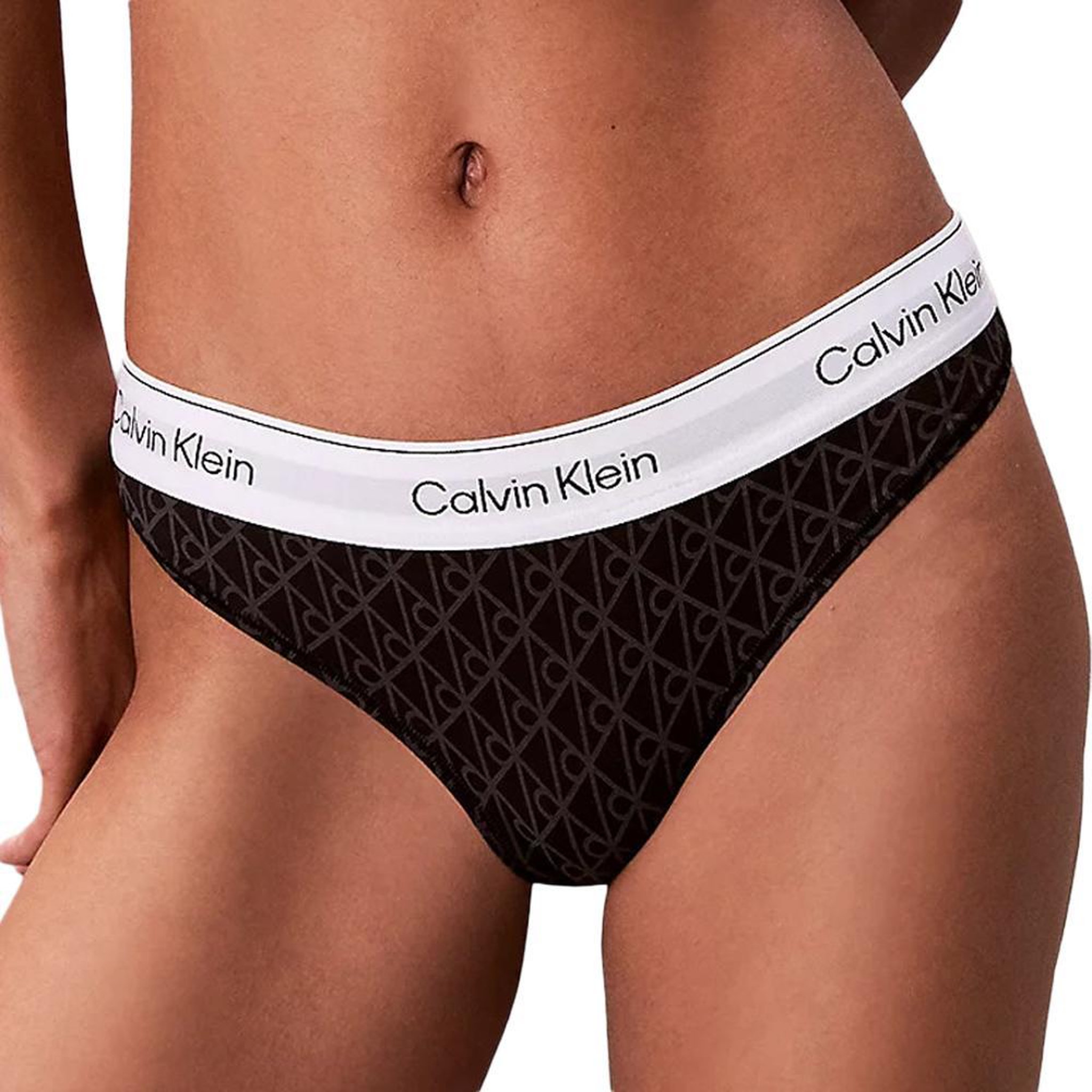 CALVIN KLEIN JEANS Tanga Noir Femme Calvin Klein Jeans Thong. Coloris disponibles : Noir