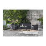 ALLIBERT by KETER ALLIBERT by KETER - Salon de jardin SanRemo 5 places et table basse - imitation rotin tresse - gris graphite