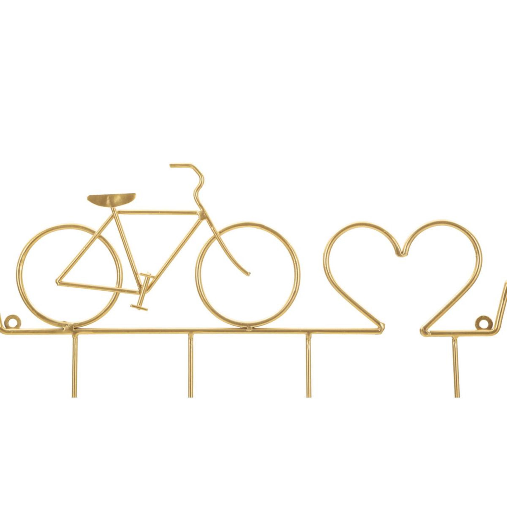 Voir la diapositive 3 : Paris Prix Patère murale en métal  bicycle  59cm or
