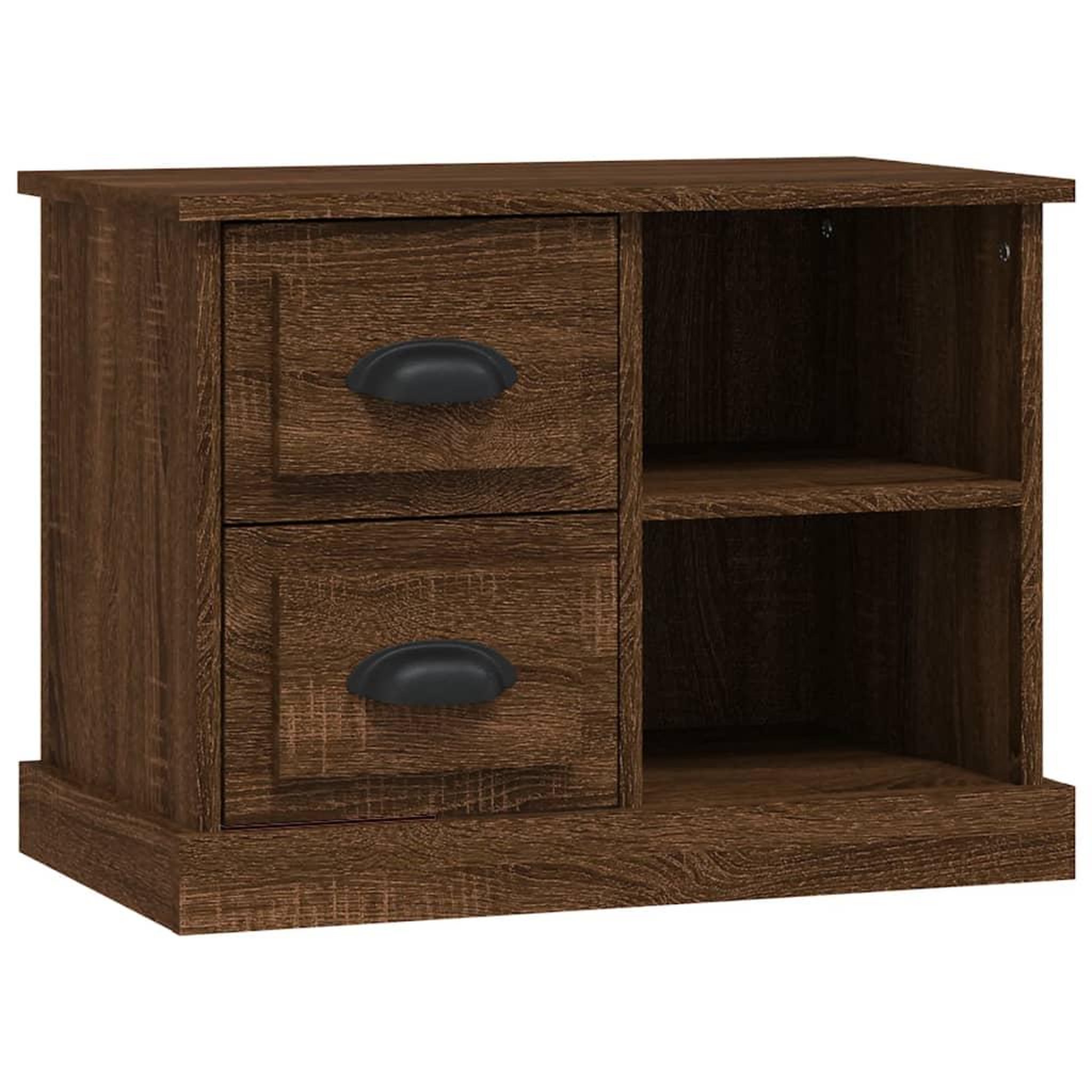 Voir la diapositive 2 : VIDAXL Table de chevet chene marron 60x35,5x45 cm