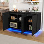 Voir la diapositive 5 : MERAX Buffet 3 porte(s) 0 tiroir(s) - 120 cm noir led mdf