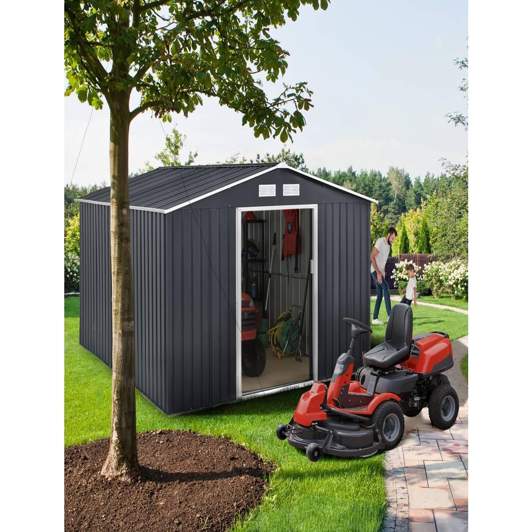 Voir la diapositive 2 : Habitat et Jardin Abri de jardin métal  vegas  - 7,06 m² - gris