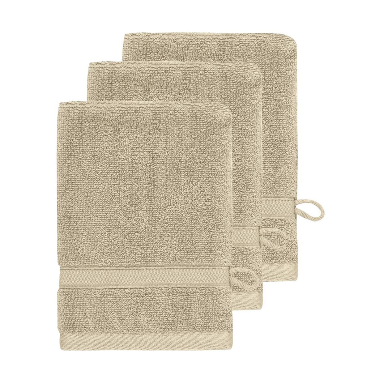 Sensei Maison Lot de 3 gants de toilette 600 g/m² SENSILK - 16x22 cm