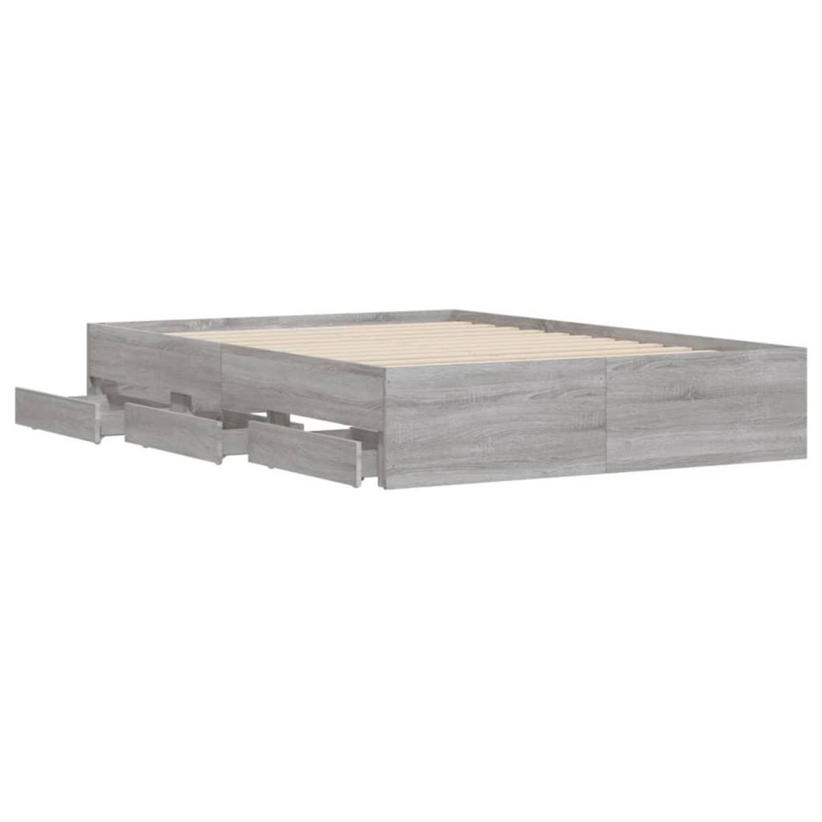 VIDAXL Cadre de lit avec tiroirs sans matelas sonoma gris 120x190 cm
