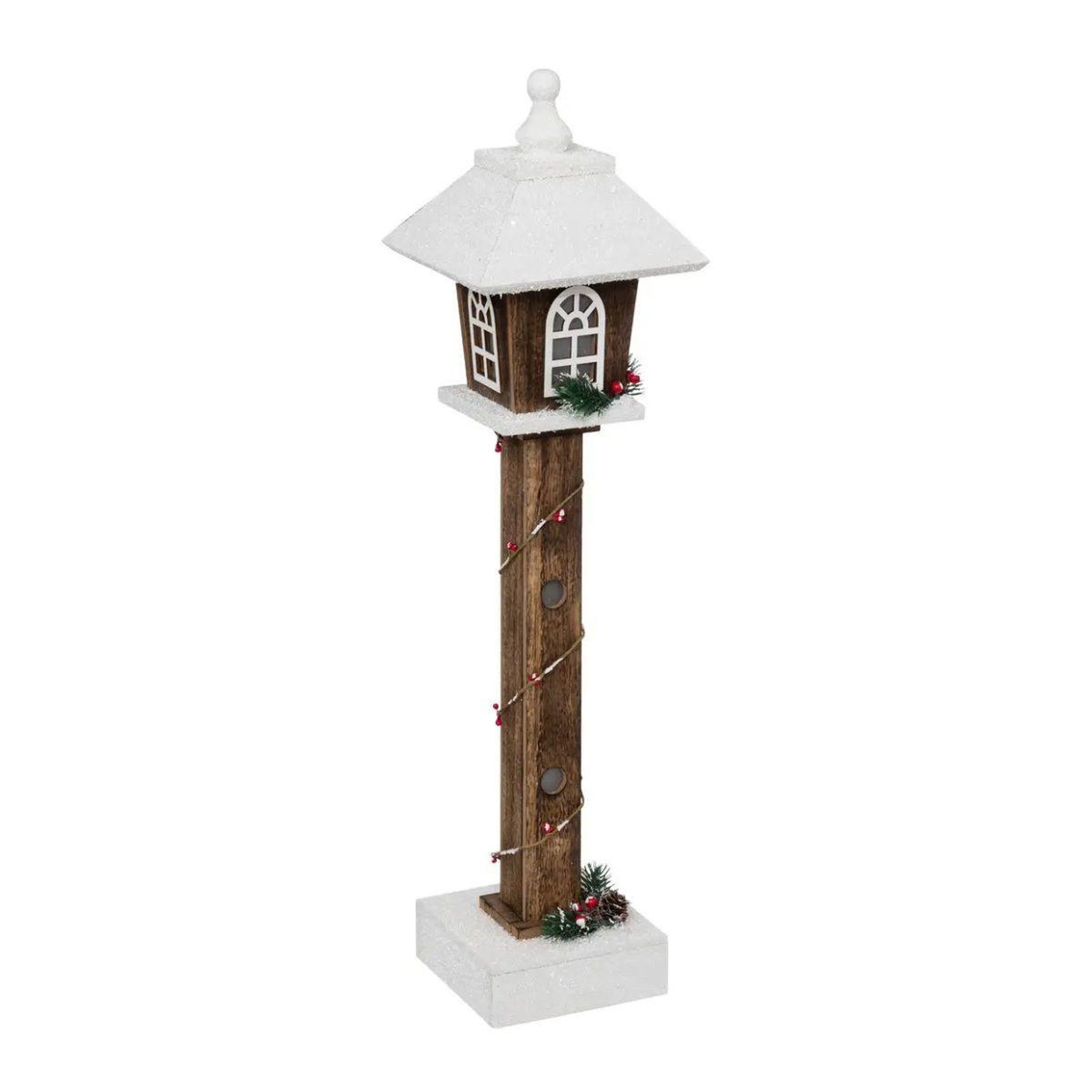 ATMOSPHERA Décoration lumineuse  lanterne neige  60 cm marron